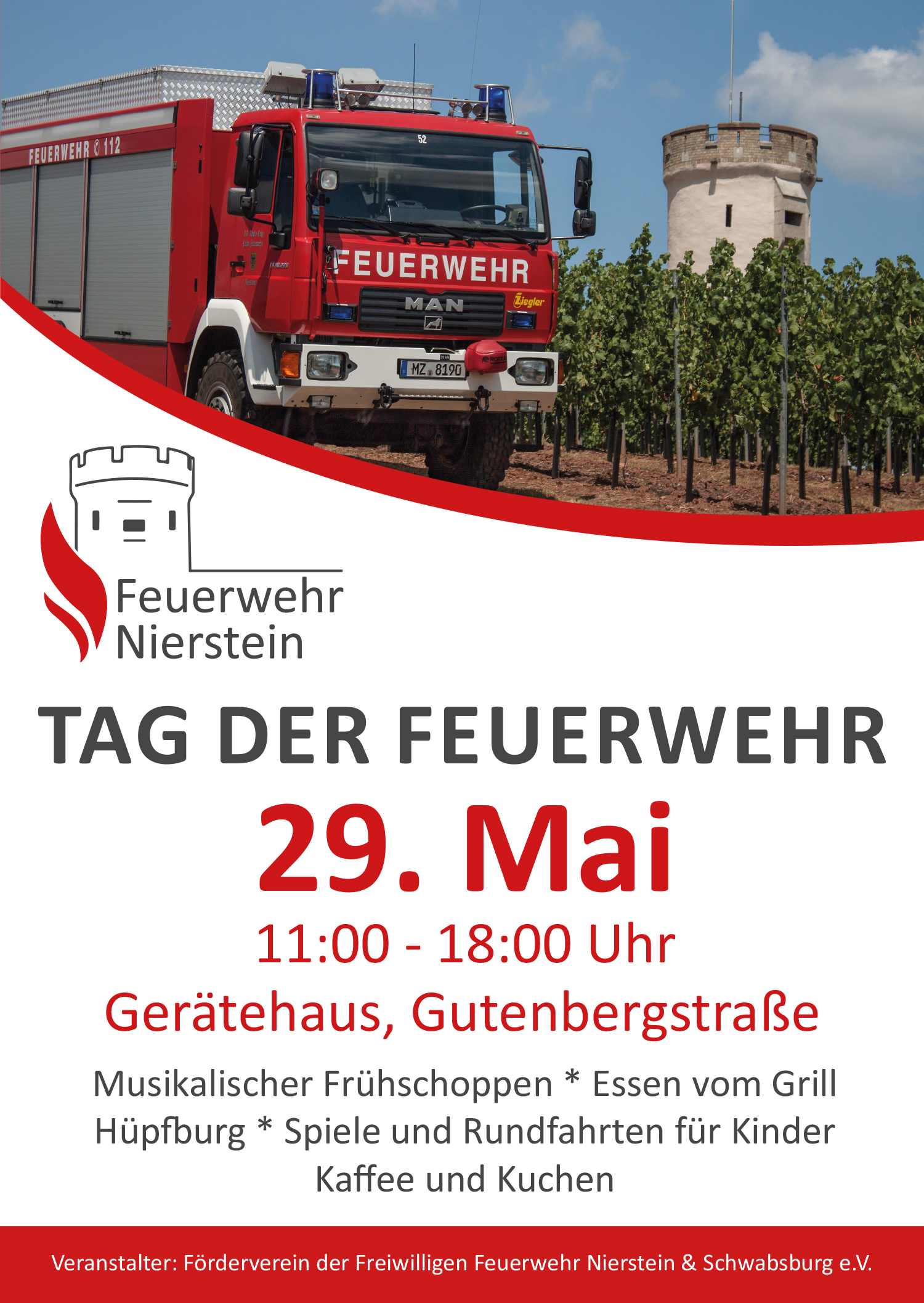 Veranstaltungsplakat Tag der Feuerwehr Nierstein 2022